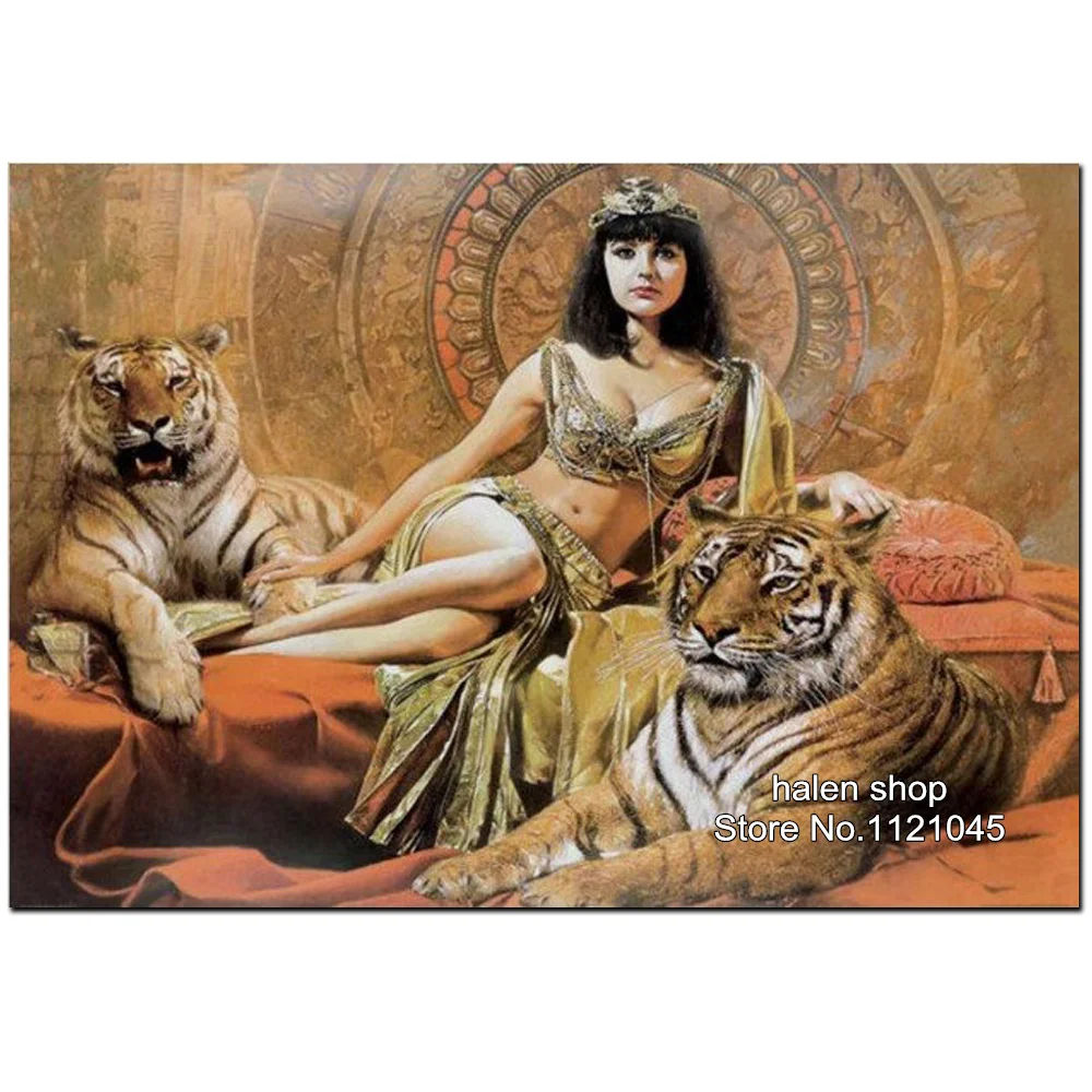 

Diamond Embroidery beauty and tiger Diamond Cross Stitch Round Rubik's Cube Diamond Painting DIY Diamond Mosaic Pattern XC276