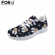 FORUDESIGNS/модные повседневные туфли на плоской подошве с рисунком медведя из мультфильма; милые женские брендовые дизайнерские туфли из сетчатой ткани; zapatos mujer