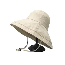 Новая Кепка-ведро, наружная хлопковая Двусторонняя Панама для мужчин и женщин, рыбацкая шляпа, отправить ветрозащитный трос, большая шляпа, модная одноцветная УФ