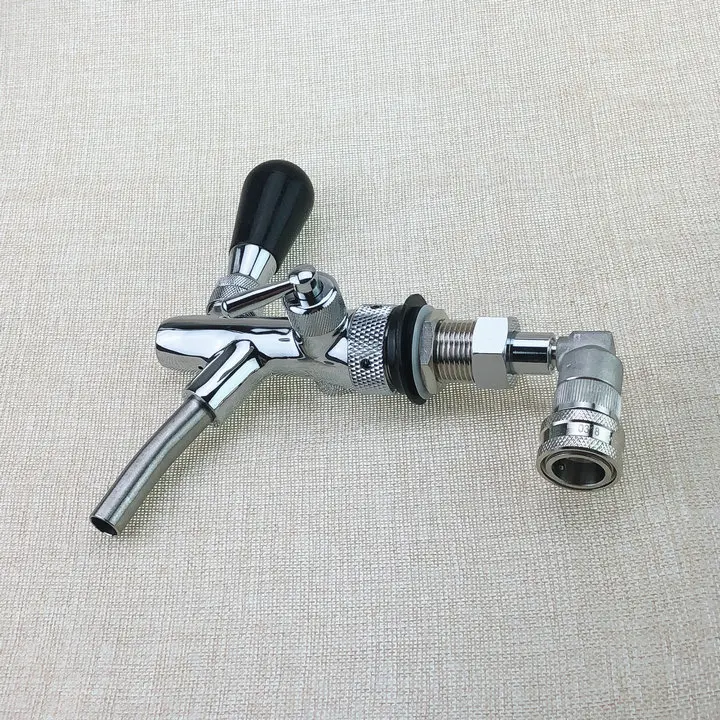 

Draft Beer Faucet, Adjustable Beer Tap Faucet with Flow Controller Chrome Plating Shank with 304 Stainless Steel Ball Lock