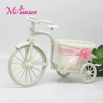 

Miiseason 4 Kinds Style Rattan Vase Mini Wheel Flower Containers Flower Bike/ Flower Pot For Home Party Decor Birthday Gift