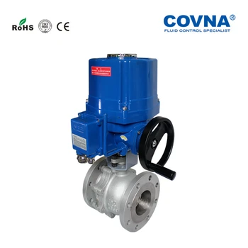 

DN100 4 inch Explosion Proof Motorized Flange Ball Valve Two Ways WCB Full Port ANSI Flange AC220V