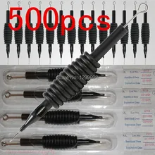 500 черные стерильные 3/4(19 мм) иглы татуировки Труба круглый плоский Mag Shader Совет разные размеры для вас подобрать