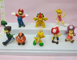 8 шт. 5 см Bros Bowser Супер Марио Купа Йоши Марио PVC Фигурки Луиджи Donkey Kong Модель Куклы и игрушки орнамент украшения