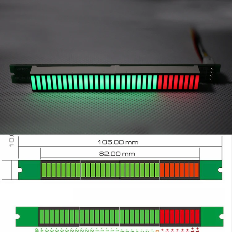 New 32 LED Level Indicator VU Meter Music Sound Audio Display Analyzer