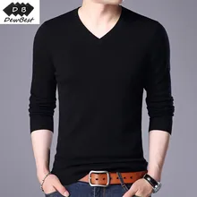 Dewbest мода супер бутик облегающие мужские пуловеры с длинными рукавами 68% Мериносовая Шерсть свитера