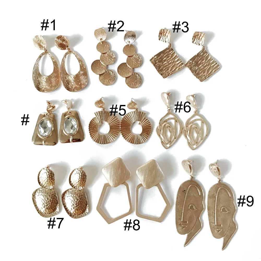 

Free Shipping New Punk Styles Geometric Hammered Alloy Stud Earring