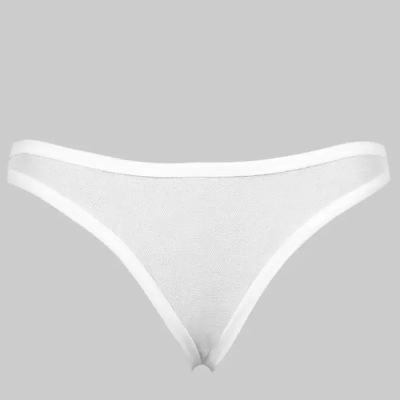 

Women Sexy Low Rise Underwear Briefs Erotic Hollow Out See Through Mesh Lingerie G-String Solid White Color Bikini Thong Panties