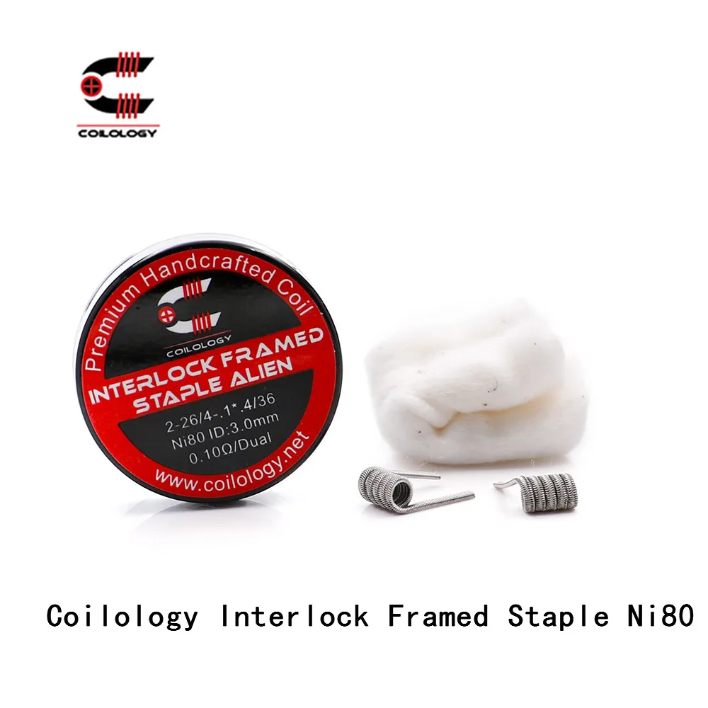 

Coilology Interlock Framed Staple Ni80 Coils Premade Tools for E-Cigarette Vape Tank Atomizer Handcrafted Coil Heating Wire