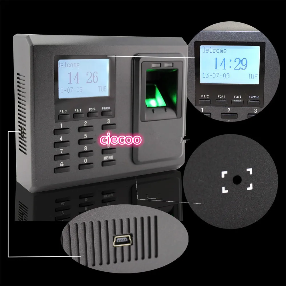 

Hot selling Black & white LCD Green/Red LED Indicator fingerprint access control device biometric access controller