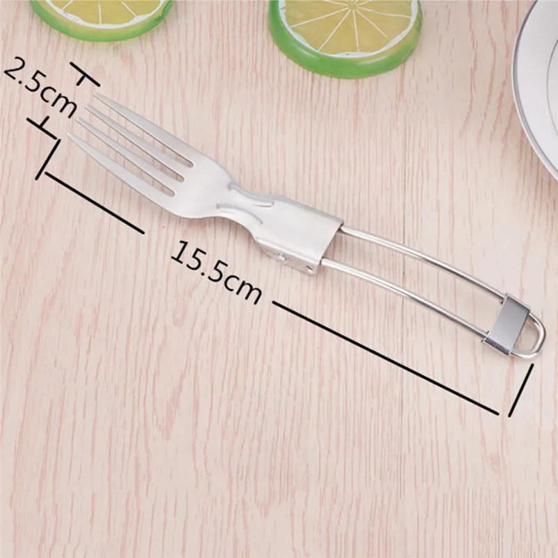 Portable Folding Metal Fork Scoop Knife Camping Picnic Cutlery Outdoor dinnerware set Cutter Cutting Reusable Kitchen 20JY172