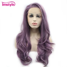 Imstyle Lace Front Wigs Long Wavy Purple Wigs For Women Glueless Heat Resistant Fiber Synthetic Lace Wig Natural Hair Cosplay Imstyle Lace Front Wigs Long Wavy Purple Wigs For Women Glueless Heat Resistant Fiber Synthetic Lace Wig Natural Hair Cosplay