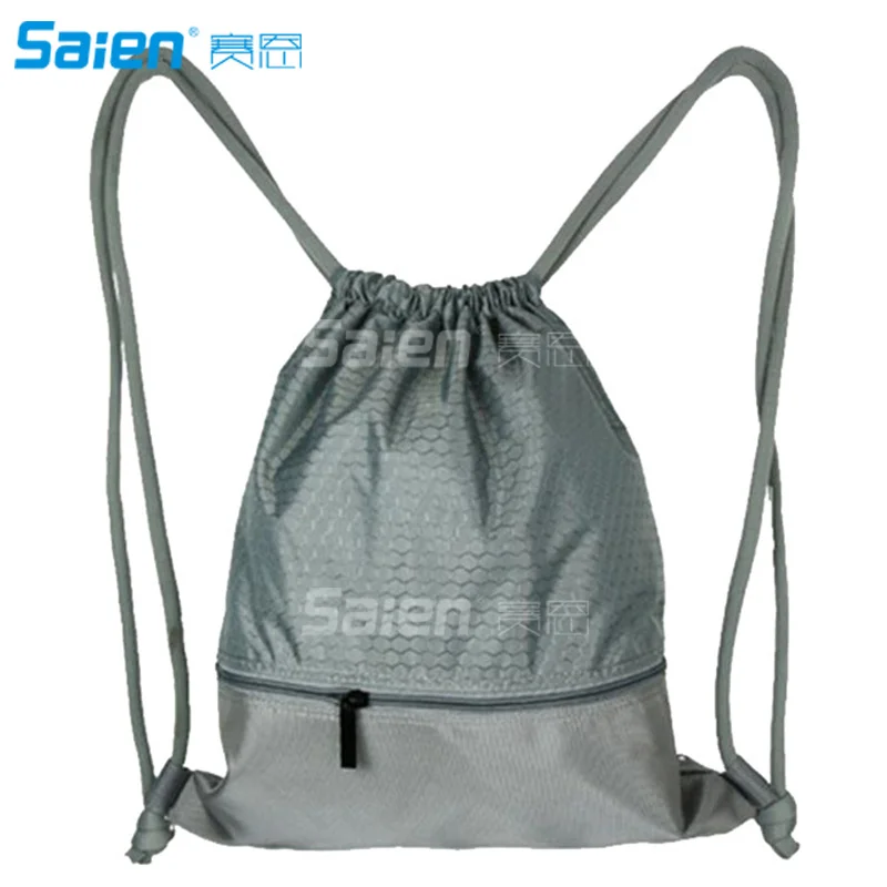 2 шт. водоотталкивающая Gymbag большой рюкзак Drawstring Sackpack для покупок Спорт Йога Баскетбол Рюкзак - Цвет: Gray-L(size)