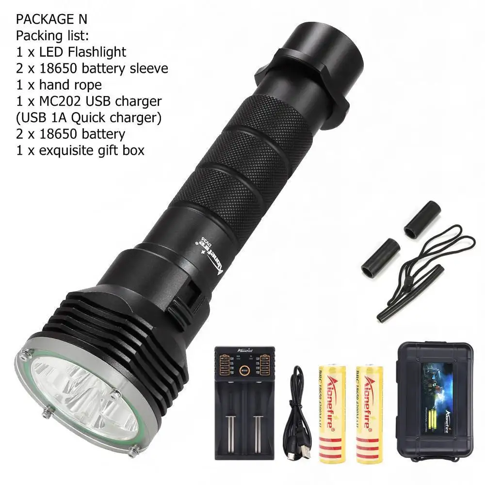 AloneFire DV35 подводный светильник для дайвинга 5 x cree XM-L L2 светодиодный 26650 фонарь светильник водонепроницаемый яркий светодиодный фонарь - Испускаемый цвет: Package N