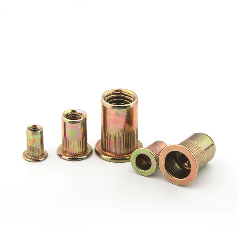 180pcs-lot-Alloy-steel-Rivet-Nuts-M3-M4-M5-M6-M8-M10-Flat-Head-Rivet-Nuts