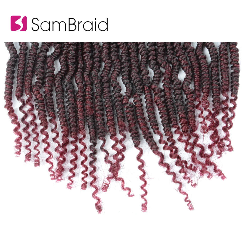 SAMBRAID прямо Весна Твист волос 12 дюймов искусственные локоны в стиле Crochet оплетка