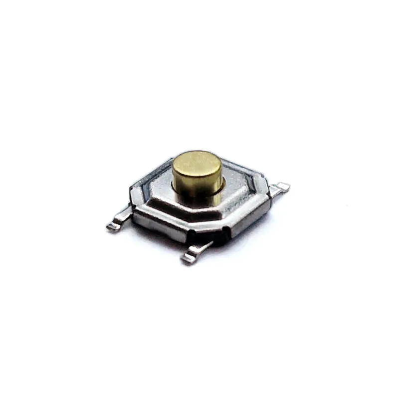 50 шт./лот 12V 5,2*5,2*1,7 мм 12V 0.5A 4 Pin SMT нажимная кнопка металла переключатель тактильные микро, тактовый сенсорный выключатель Медь прерыватель