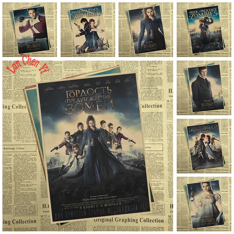 

Pride and Prejudice and Zombies Classic Movie Kraft Paper Poster Creative wallpaper Interior Decoration