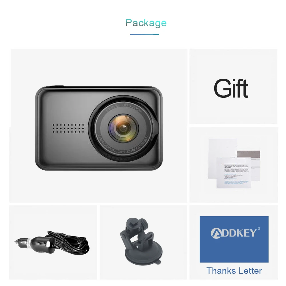 Addkey Mini Видеорегистраторы для автомобилей тире Камера 2.45 дюймов Full HD 1080 P Новатэк