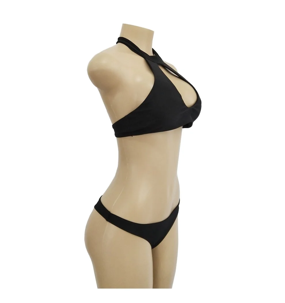Sexy Brazilian Bikini Push up Swimwear Women 2019 Solid Swimsuit Bathing Suit Women Low Waist Black Plus Size Bikinis set Biquini (4)