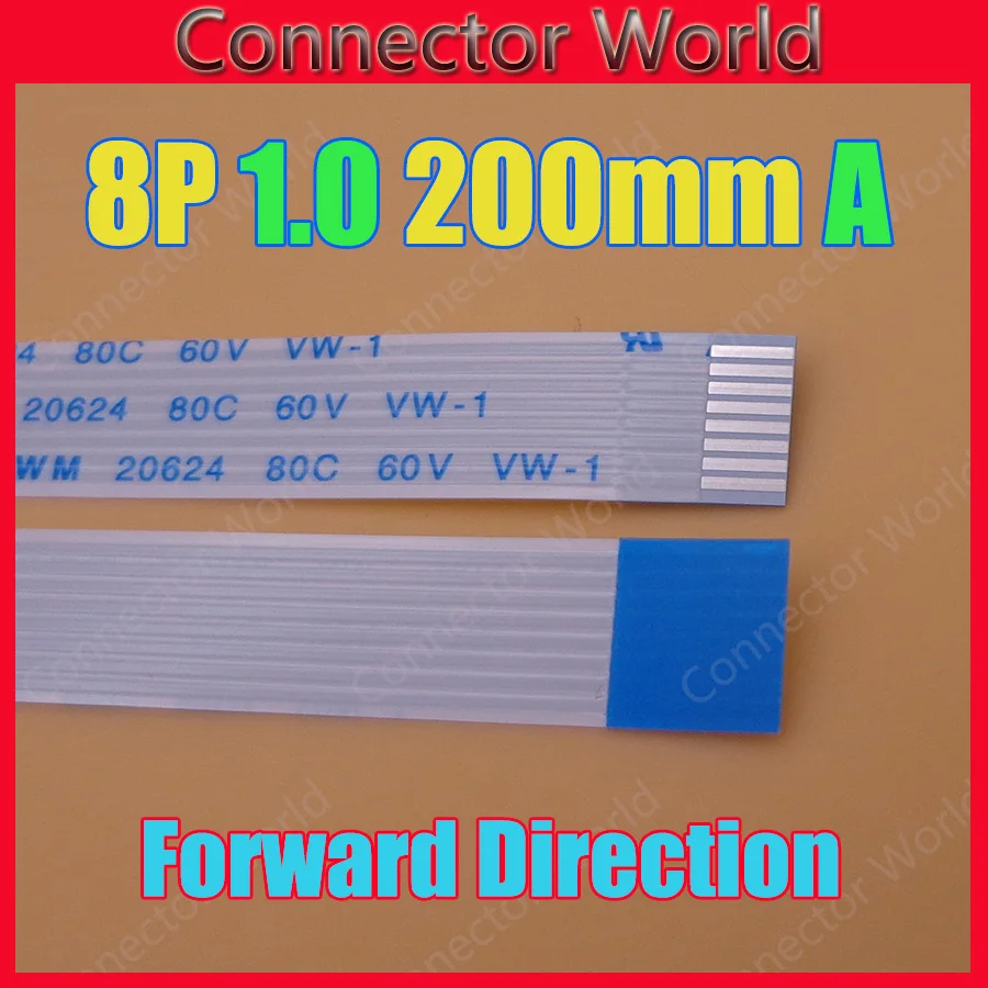 10x Новый FFC FPC плоский гибкий 8pin кабель 1 0 мм Шаг 8 pin вперед длина 200 ширина 9 p