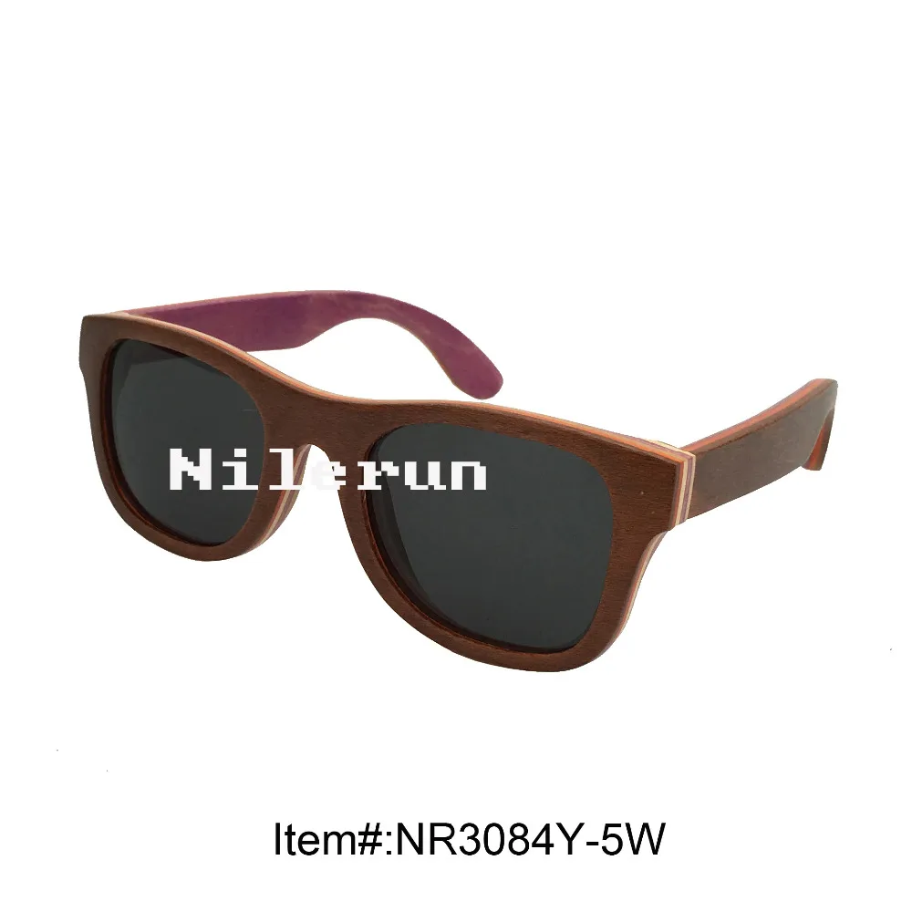 

multi layer colored skateboard wood sunglasses