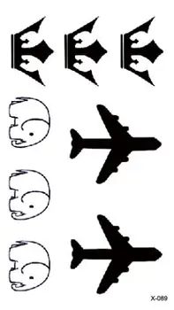 

Waterproof Temporary Tatoo Fake Tattoo Sticker Aircraft Elephant Crown Tattoos Tatouage Hand Foot Tatto Art For Men Women Girl