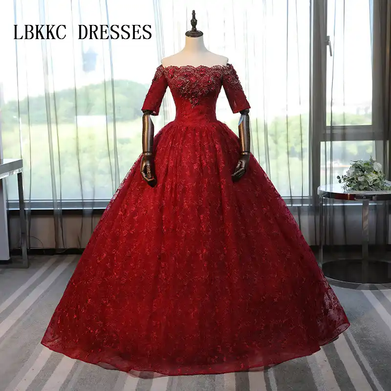 burgundy masquerade dresses