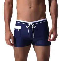 Мужские дышащие плавки с карманами брюки Drawsting быстросохнущие пляжные шорты Купальники pantalon corto hombre мужские короткие купальники