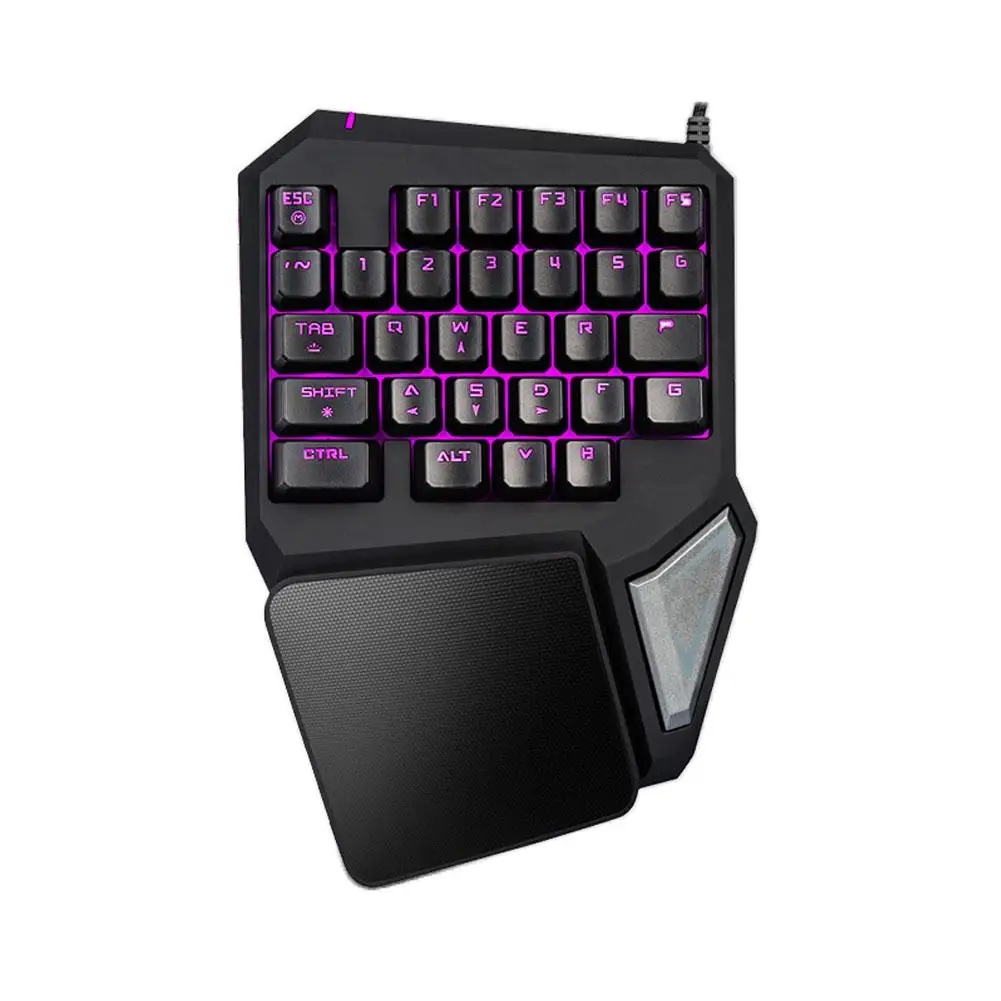 

New Single Handed Colorful Backlight 30 Buttons Gaming Keyboard for LOL Fortnite