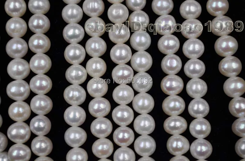 

AA++ 1 strands 7-8mm near round fresh water cultured pearl
