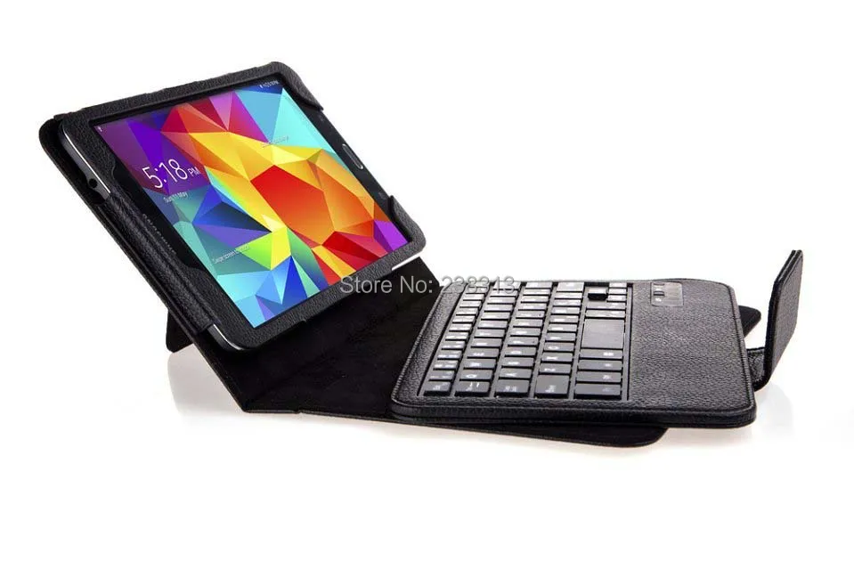 Русский Съемная Беспроводной Bluetooth клавиатура и кожаный чехол для Samsung Galaxy Tab 4 8,0 T330/T331/T335