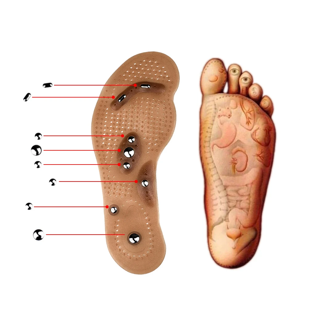 27cm Magnetic Insole Footbed Magnetotherapy Massage Therapy Pain Acupuncture Points Slimming Insoles Foot Care Tool For Man
