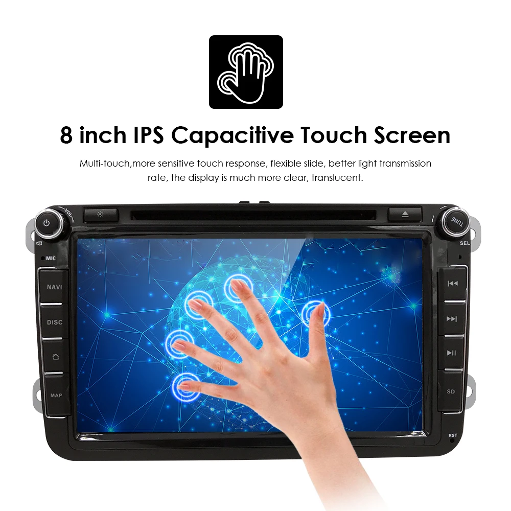 Perfect 8" Android 9.0 IPS DSP Car DVD Radio Stereo GPS Multimedia for Volkswagen VW Passat B6 Golf Tiguan Car Navigation USB Bluetooth 15