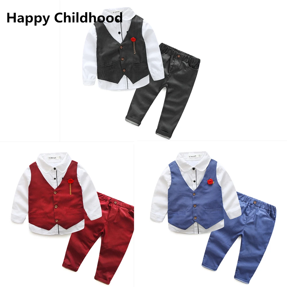 2016 Spring/Autumn Fashion Boys Clothes Gentleman Baby Boy Clothes 2 7Y