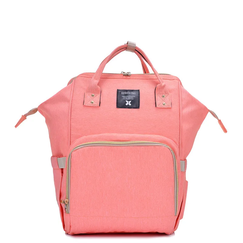 Bebewing Мумия Материнство подгузник мешок большой емкости пеленки мешок Путешествия Рюкзак уход сумка для ухода за ребенком женская модная сумка - Цвет: Pink