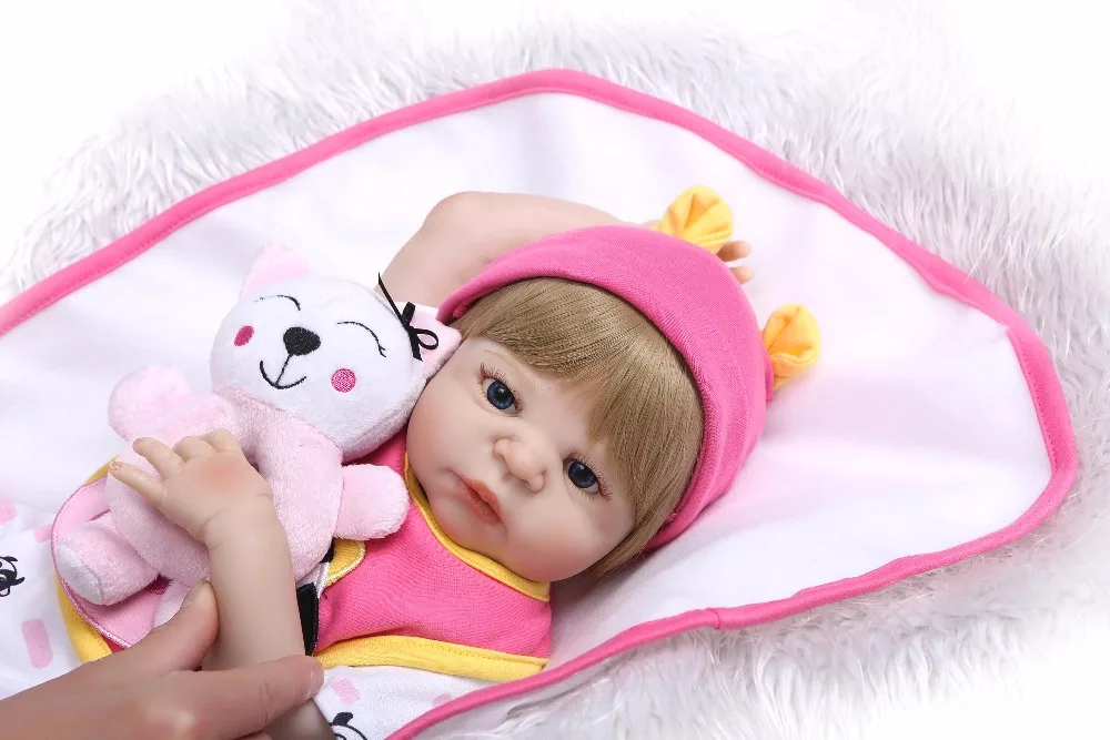 NPK кукла 19 дюймов 48 см Reborn Baby Dolls полностью силиконовая кукла Reborn Bebe виниловые игрушки подарки милые пламаты для девочек и мальчиков bonecas