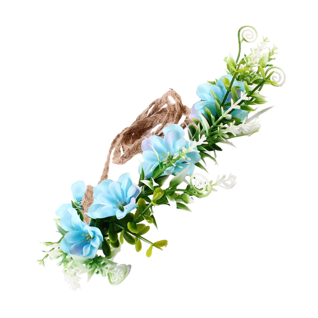Newborn Infant Baby Girls Toddler Kid Children Flower Garland Headband Headwear for Beach Party Wedding Accessories Photo Prop