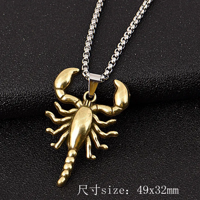 2018 New Fashion Dropshipping Man Stainless Steel Gold Silver Animal Necklace Lion Wolf Tiger Pendant Charm Thick Link Chain