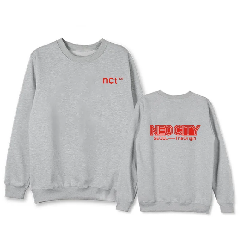 Новая корейская мода KPOP NCT 127 альбом HAECHAN JAEHYUN MARK TAEIL TAEYONG хлопковые толстовки одежда пуловеры свитшоты tide - Цвет: Серый