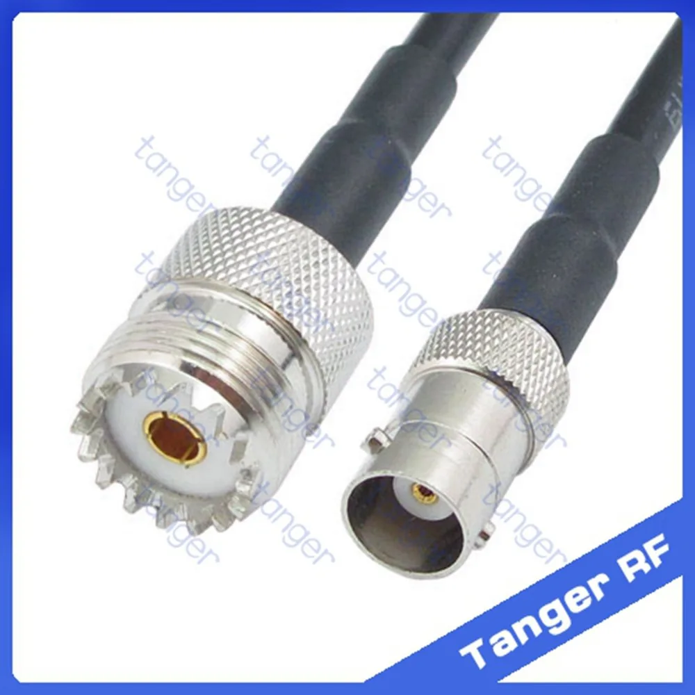 

Hot Selling Tanger BNC female jack to UHF female jack SO239 straight RF RG58 Pigtail Jumper Coaxial Cable 20inch 50cm New