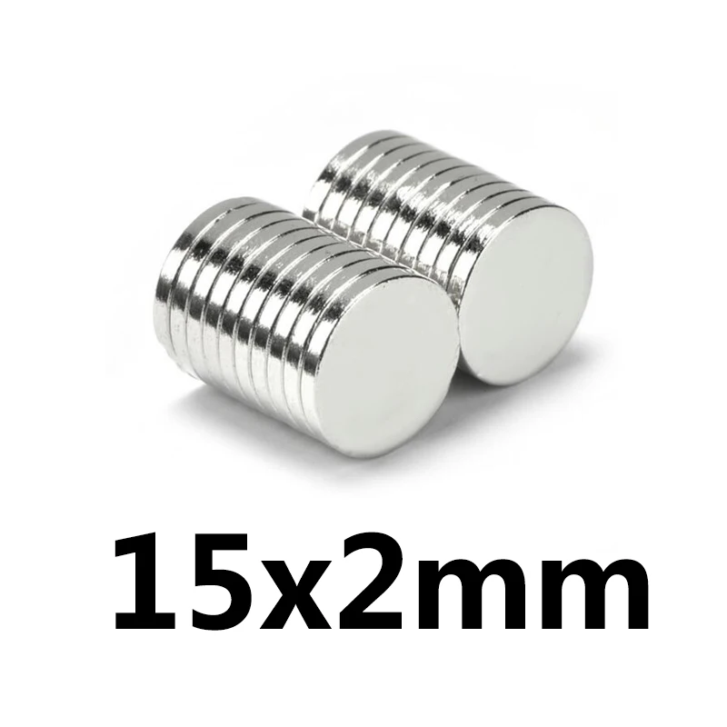 

*100 pcs N35 15x2 mmNeodymium Dics Magnet Strong Rare Earth Small Fridge Magnets permanent for crafts Round 15*2mm