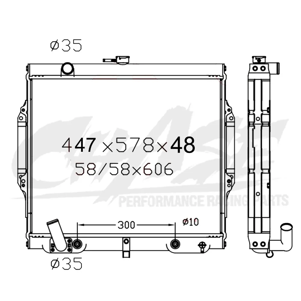 Алюминиевый радиатор для MITSUBISHI PAJERO MONTERO V43 V44 V45 AT/MT 48 мм OE: MB924487