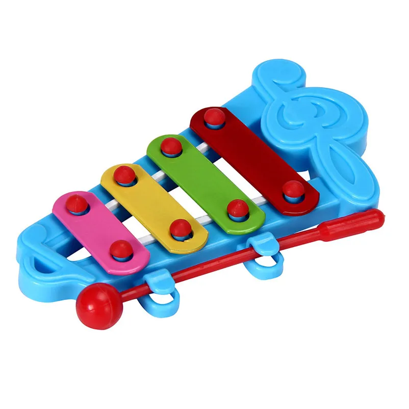 Детские 4-Note ксилофон, музыкальные игрушки, развитие мудростью, Бу, ноты, ручная, ударная, фортепиано, синий, игра в мозги,, розничная, P3 - Цвет: blue