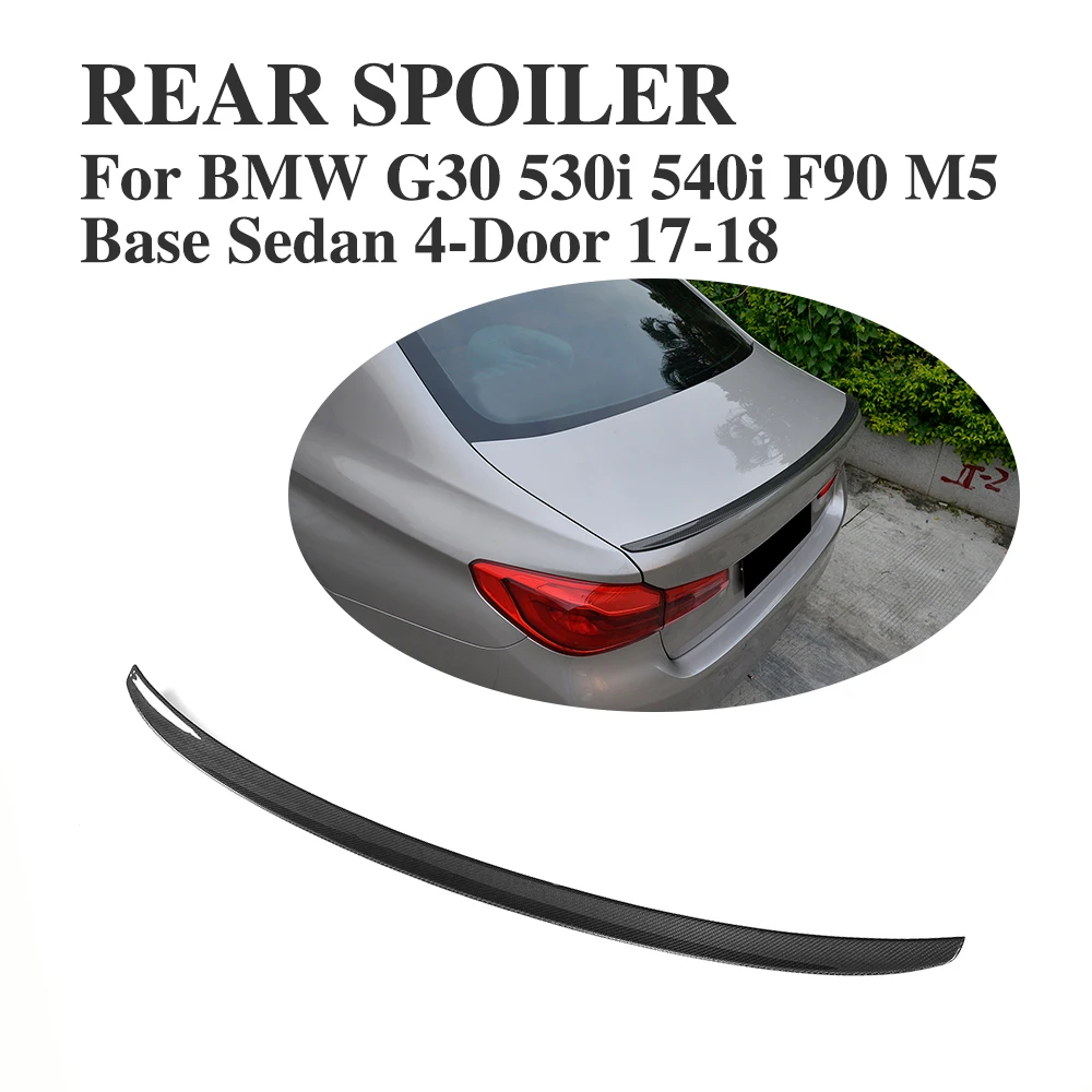 

Carbon Fiber for BMW 5 Series G30 530i 540i F90 M5 Base Sedan 4-Door Rear Trunk Boot Lip Spoiler Wing Sticker 2017 2018