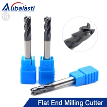Aubalasti HRC45 4 Flutes Solid Carbide End Mill Milling Cutter CNC Router Bits Tools CNC Milling Cutter Bits for Metal Cutting Aubalasti HRC45 4 Flutes Solid Carbide End Mill Milling Cutter CNC Router Bits Tools CNC Milling Cutter Bits for Metal Cutting