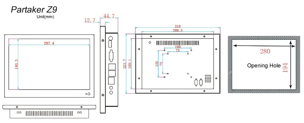 Причастником Z9 13.3 дюймов Сенсорный экран настольный компьютер с intel 4 ядра J1900 2 г Оперативная память 32 г SSD