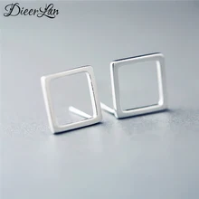 925 пробы серебряные простые квадратные серьги для женщин и девушек, подарок, горячая распродажа, модные ювелирные изделия из стерлингового серебра