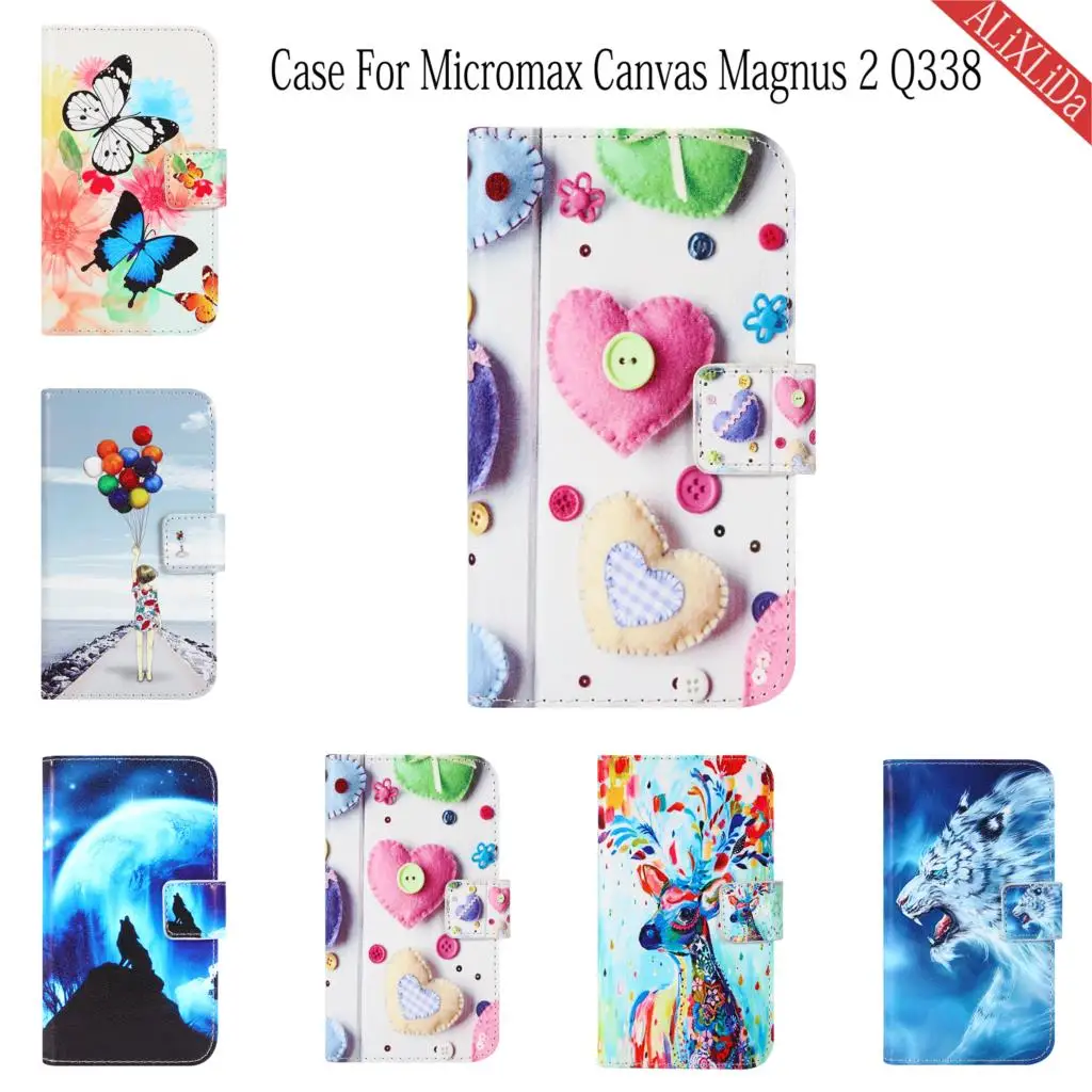 

Case For Micromax Canvas Magnus 2 Q338 Case Fashion Cartoon Pattern High Quality leather protective cover Mobile phone bag