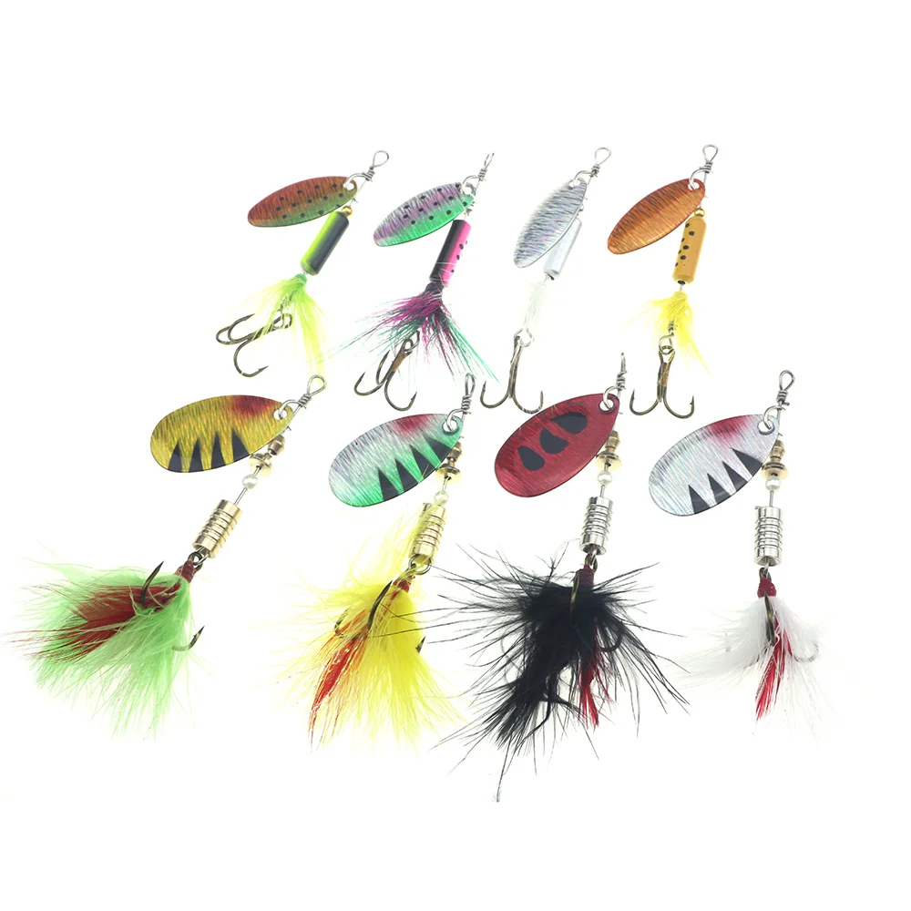 Rompin Спиннер Φ Jig Shads для ловли нахлыстом блестящая ложка форели приманки с перьями
